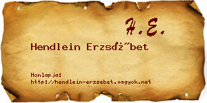 Hendlein Erzsébet névjegykártya